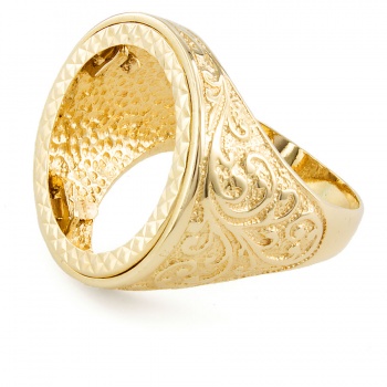 9ct gold Sovereign mount Ring size S